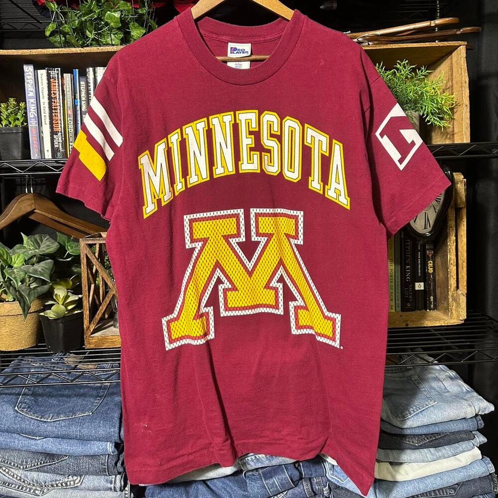 Vintage 90s Single Stitch Minnesota Gophers AOP Tee Shirt Mens XL College NFL